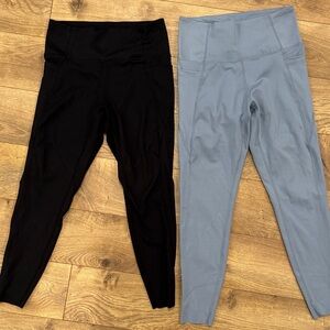 danskin M women’s medium Black and blue Leggings set